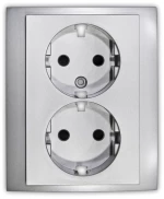 Πλαίσιο Πλακίδιο Πρίζας Σούκο Διπλό Lumen-15-0776-Ασημί 15-0776