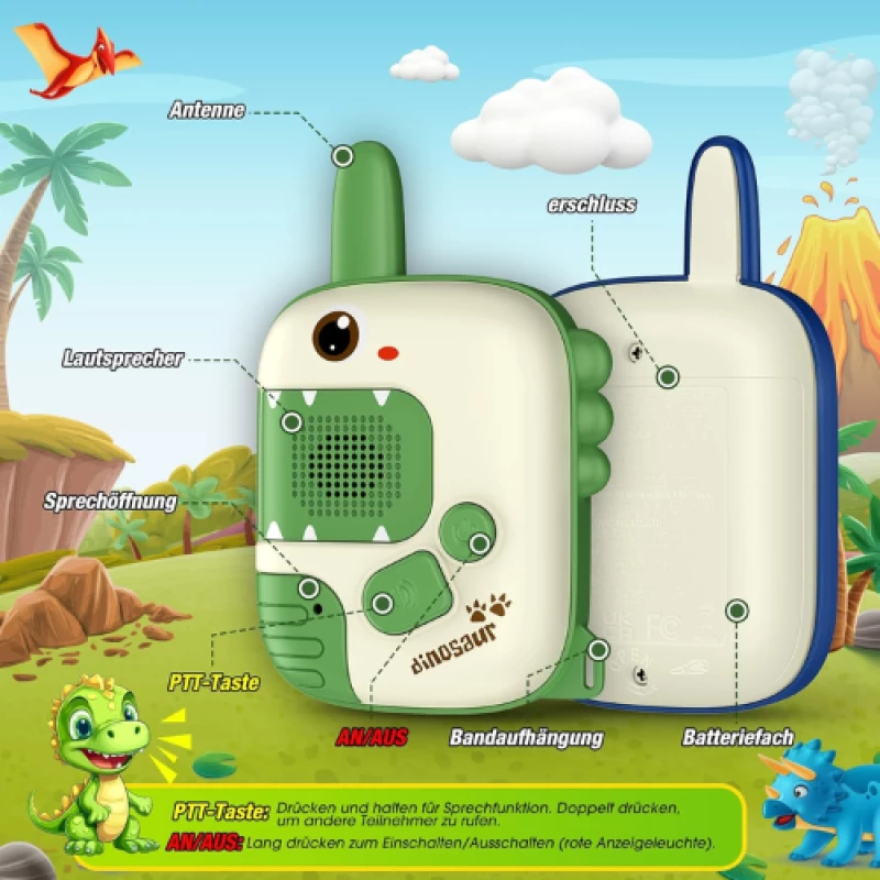 Δινοσαυρος Παιδικά Walkie Talkies για 3+ Ετών 2τμχ