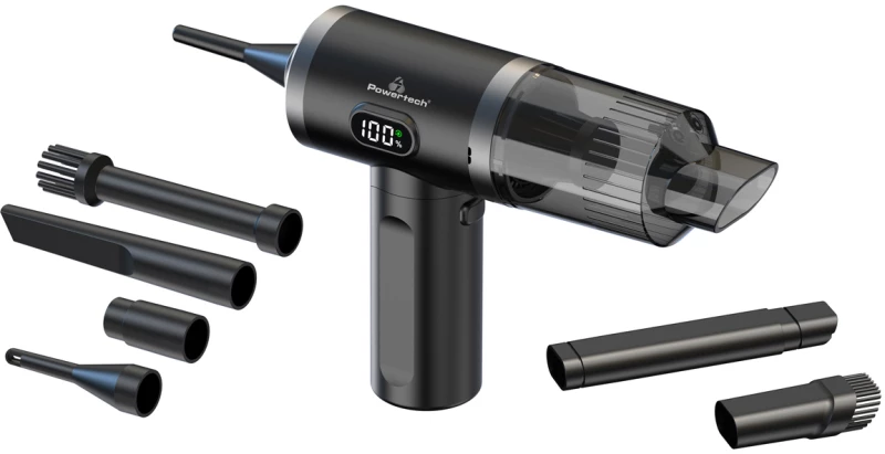 POWERTECH 2 σε 1 σκουπάκι χειρός & air duster PT-1576  50W  3600mAh  μαύρο