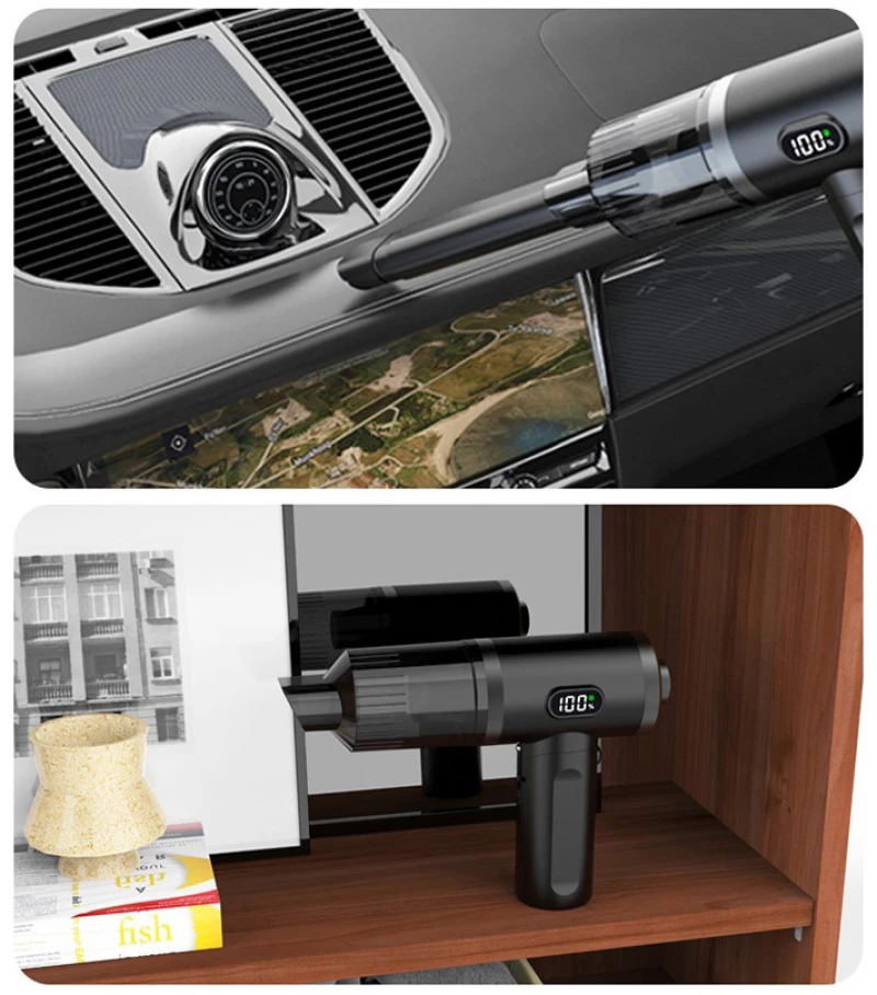 POWERTECH 2 σε 1 σκουπάκι χειρός & air duster PT-1576  50W  3600mAh  μαύρο