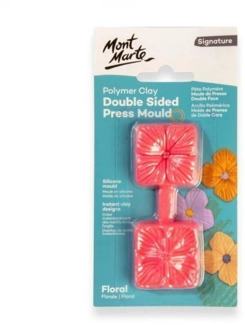 Διπλή πρέσα πηλού Mont Marte 3,5×3,5cm floral MOSP0043