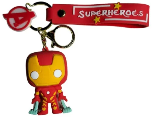 Μπρελόκ μινιατούρα SuperHeroes Iron Man από καουτσούκ σε κόκκινο χρώμα 6cm
