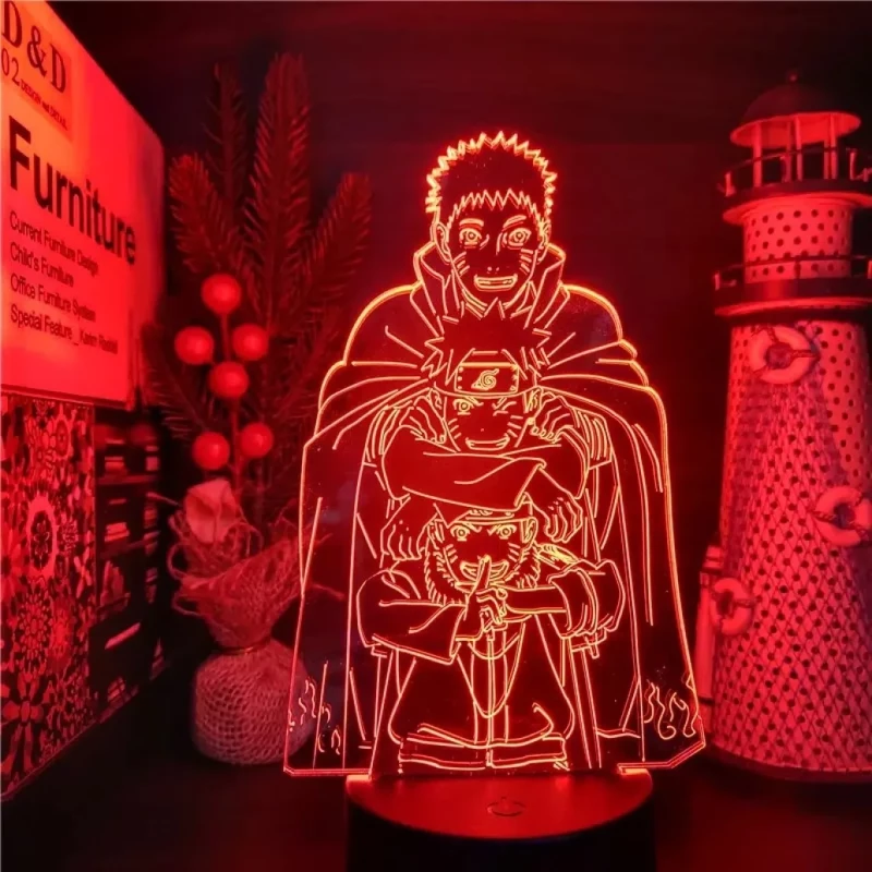 Τρισδιάστατο LED Φωτιστικό Illusion Με Σχέδιο Naruto Shippuden