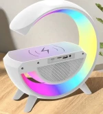Ηχείο RGB με Ασύρματη Φόρτιση, Ρολόι, Ραδιόφωνο & Οθόνη LED - Bluetooth LED USB