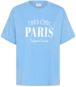 Κοντομάνικο t-shirt με στάμπα Freja Kaffe - Γαλάζιο