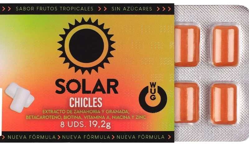 WUG SOLAR - FUNCTIONAL VITAMIN & ZINC TROPICAL FRUITS FLAVOUR GUM BLISTER 8 PCS