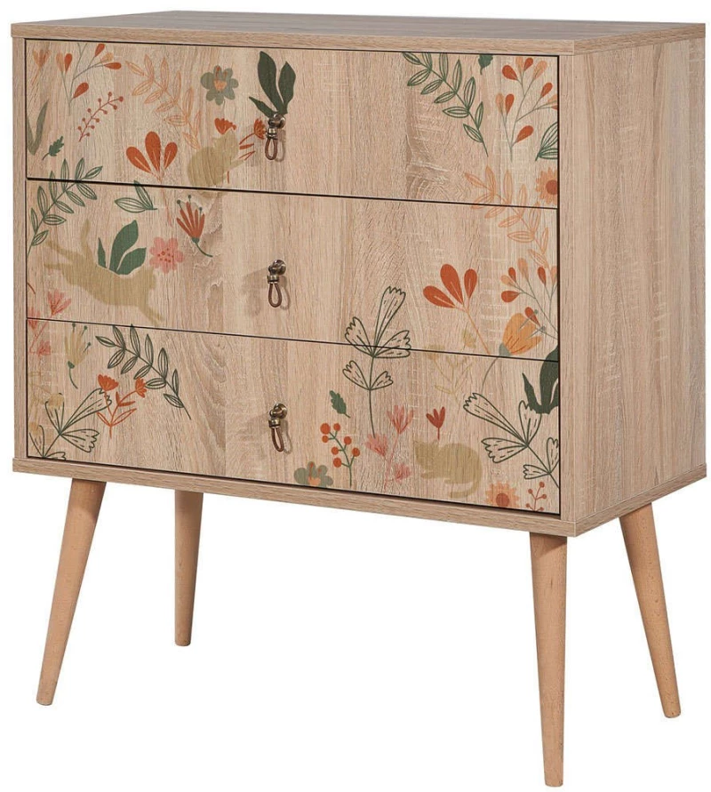 Συρταριέρα City Trio Cat 869VEL3462 80x40x89cm Multi