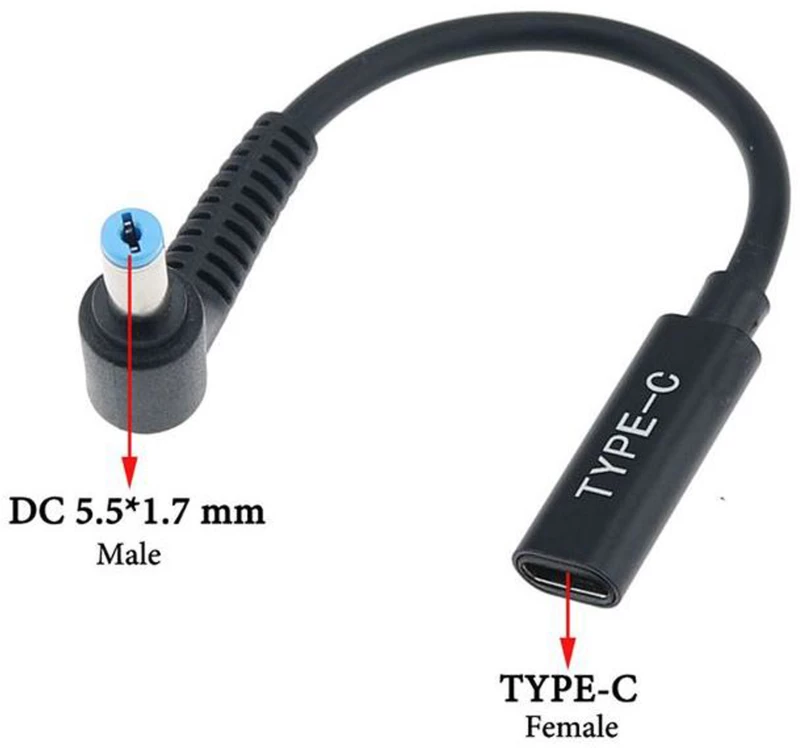 Καλώδιο Τροφοδοσίας - Power Adapter Charger Cable USB Type-C to 5.5mm*1.7mm  ( Κωδ.1-DCCRD043 )