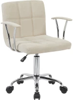 Καρέκλα γραφείου Buleco pakoworld μπεζ ύφασμα 56x46x74-86εκ