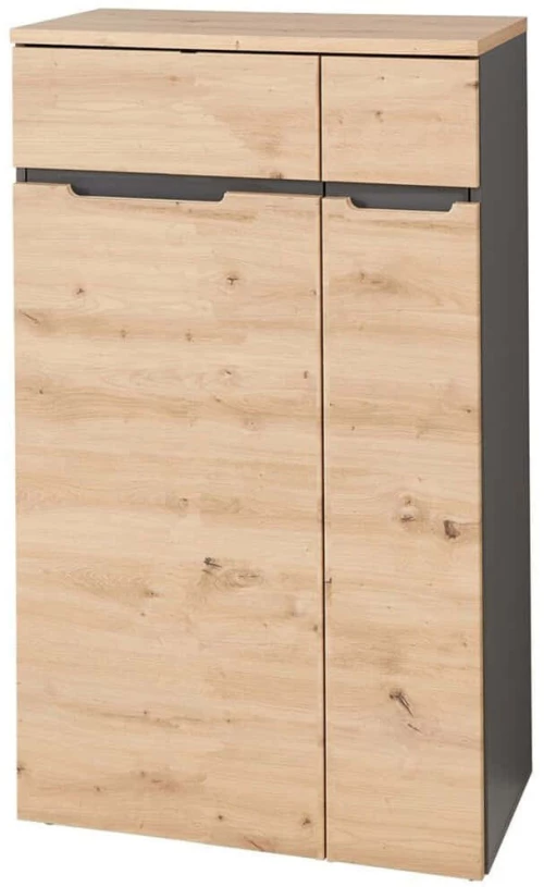 Ντουλάπι Johnson Plus 162827079 75x38x122cm Natural-Black Μοριοσανίδα,Mdf