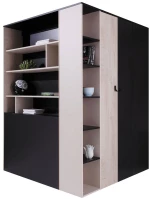 Ντουλάπα Δίφυλλη Γωνιακή Planet 162080069 135x135x190cm Multi-Black Δίφυλλη