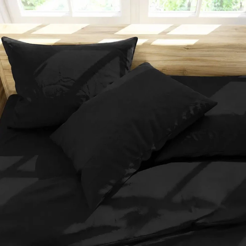 Παπλωματοθήκη Basic Black Viopros Υπέρδιπλo 220x240cm Βαμβάκι-Πολυέστερ