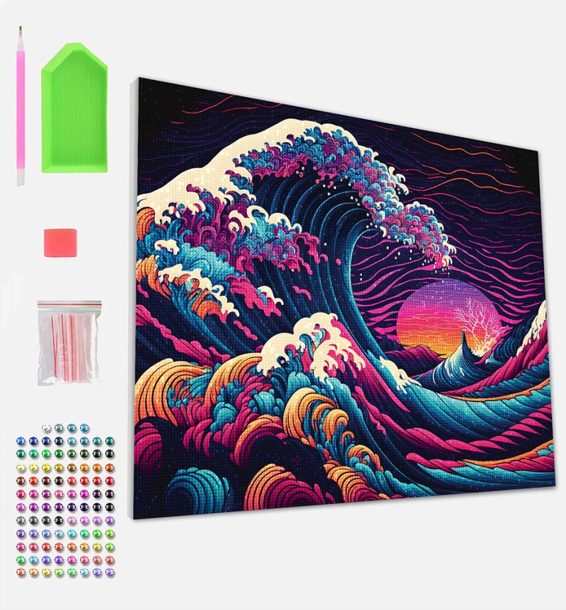SPLAT PLANET ΣΕΤ DIAMOND PAINTING GREAT WAVE ΣΕ ΚΑΜΒΑ ΜΕ ΤΕΛΑΡΟ 30Χ40 εκ. (#SP-DM-WAVE)
