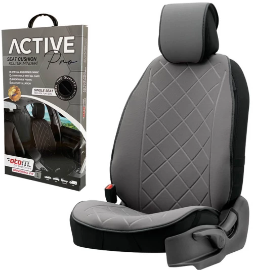 Πλατοκάθισμα Αυτοκινήτου Otom Active Pro Ύφασμα Lacoste Ανάγλυφο Καπιτονέ Γκρι ACTP-102 1 Τεμάχιο