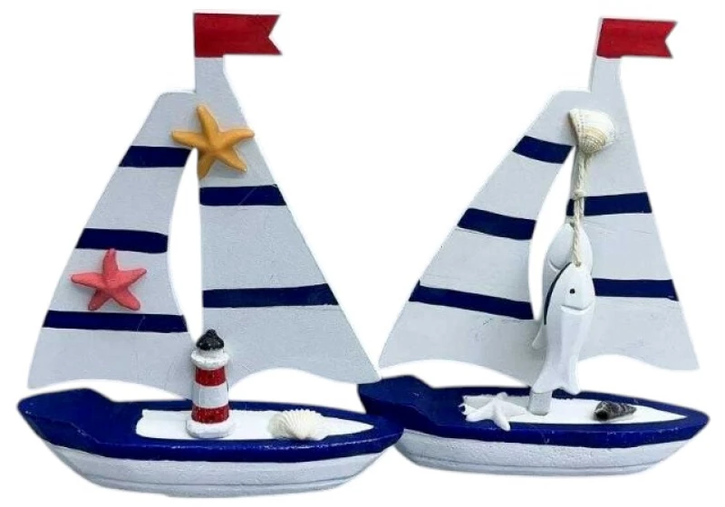Διακοσμητικό Souvenir Καραβάκι - Σετ 2 τεμάχια - L2026-27AB - 125559