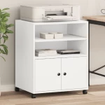vidaXL Βάση Εκτυπωτή με Ρόδες Λευκή 60 x 48 x 74 εκ.