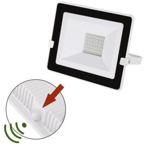 Προβολέας LED SMD 30W Φωτοκύτταρο Δέσμη 120° IP65 18,5x14,5 Lumen-3-030301-Λευκό 3-030301