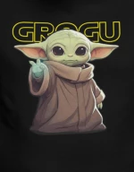 Grogu Baby Yoda Φούτερ με Κουκούλα - BLACK