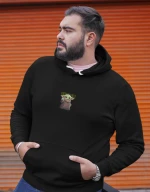 Grogu Baby Yoda Φούτερ με Κουκούλα - BLACK