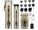 Kemei KM-2235 Μηχανή & Trimmer & Shaver Set Επαναφορτιζόμενη Χρυσή