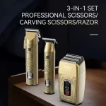Kemei KM-2235 Μηχανή & Trimmer & Shaver Set Επαναφορτιζόμενη Χρυσή