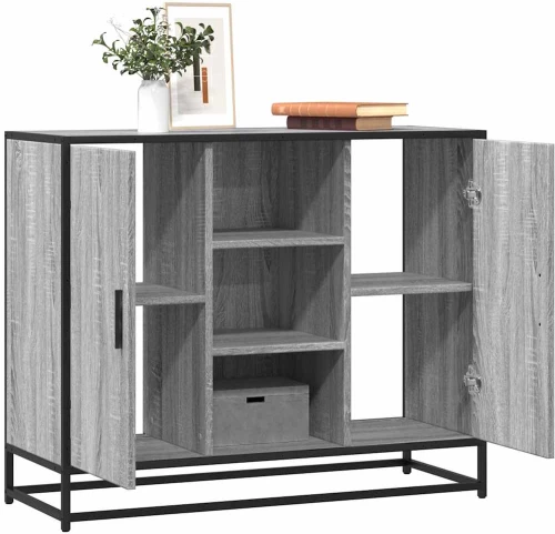 Sideboard Γκρι Sonoma 92x35x76 cm Ξύλινο μηχανουργικό ξύλο |849017