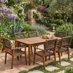 Sienna dining set 7 τεμαχίων εξωτερικού χώρου από ξύλο ακακίας