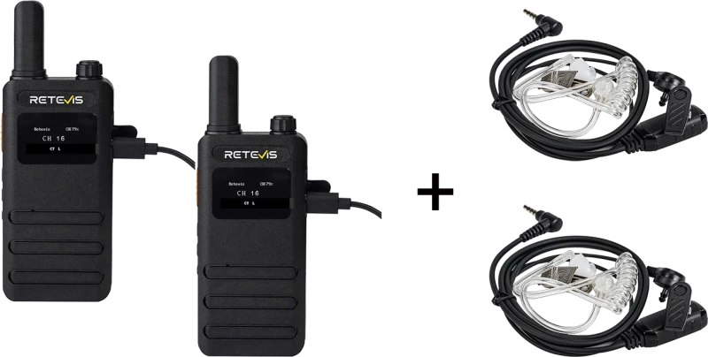 ΠΟΜΠΟΔΕΚΤΗΣ RETEVIS B63S, PMR16 + 2x G-Hook earpiece C9250A , Transparent