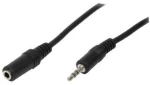 LogiLink Καλώδιο Ήχου 3μ 3.5mm Αρσενικό σε 3.5mm Θυληκό - Μαύρο
