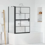 Οθόνη ντους μπάνιου Μαύρο και Διαφανές 80 x 68 x 128 εκ. |42018556