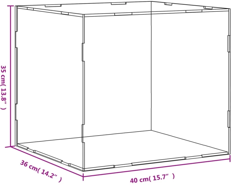 vidaXL Κουτί Βιτρίνας Διαφανές Ακρυλικό 40x36x35 εκ.