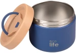 Μπλε Στρογγυλό Θερμός Φαγητού 650ml, Ecolife