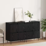 Παραδοσιακά Πλευρικά Έπιπλα 2 pcs Μαύρη δρυς |3394535