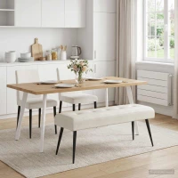 Πάγκος με κουμπωτές επιφάνειες Κρεμ 110 x 40 x 46 cm Βελούδο |42038537