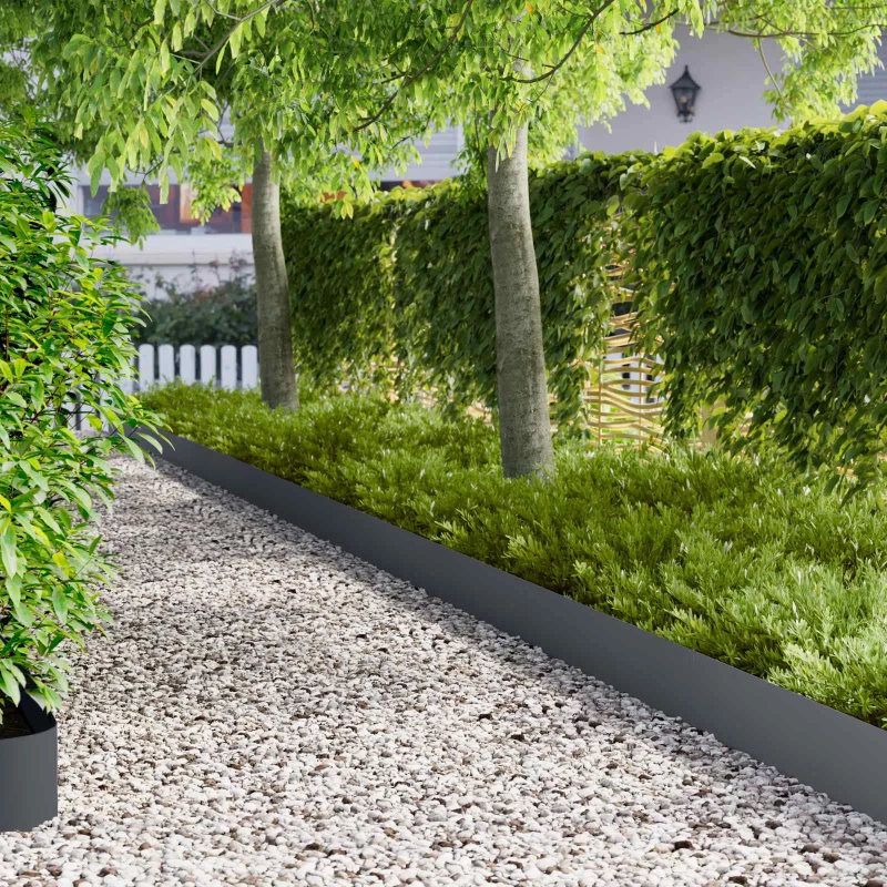 Περίγραμμα γκαζόν 20 pcs 102 x 15 x 4 εκ. Ατσάλι Ανθρακί |8008770