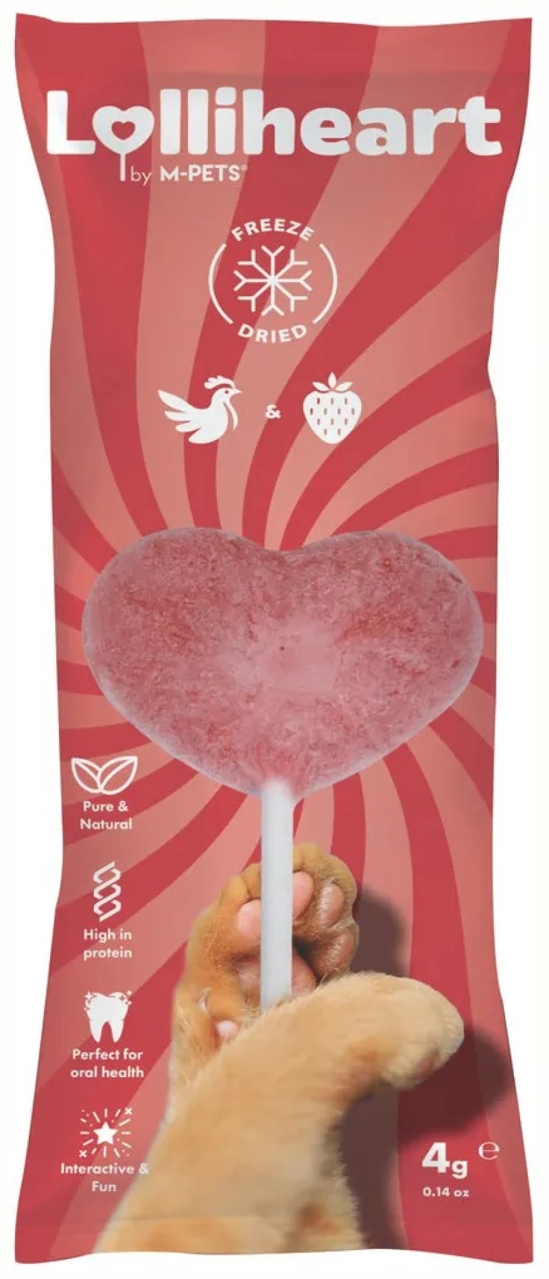 Λιχουδιές Γάτας M-pets Lolliheart Chicken & Strawberry 4gr