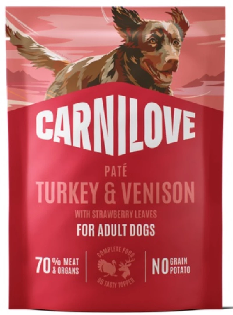 Carnilove Dog Pouch Pate Turkey & Venison with Strawberry Leaves 300gr