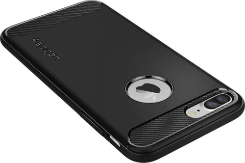 Spigen Rugged Armor Back Cover Σιλικόνης Μαύρο (iPhone 8/7 Plus)