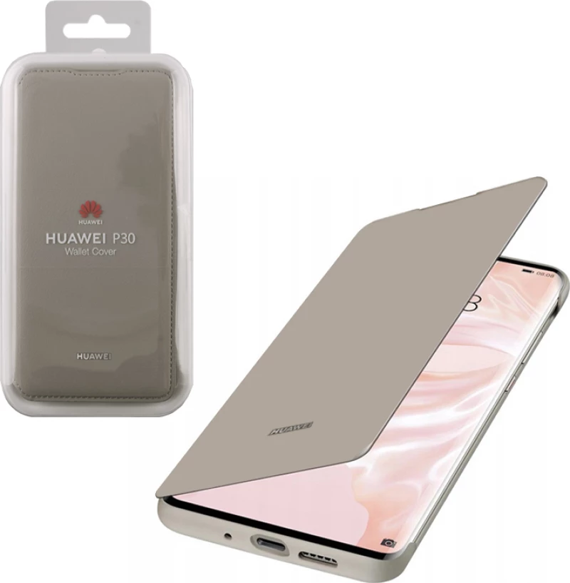 Huawei Wallet Cover Χακί (Huawei P30)