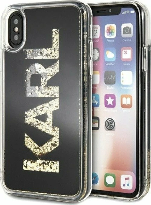 Karl Lagerfeld Back Cover Karl Logo Glitter Black (iPhone X / Xs)