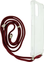 Ancus Crossbody Back Cover Σιλικόνης Διάφανο με Κορδόνι Μπορντό (Galaxy A32 5G)