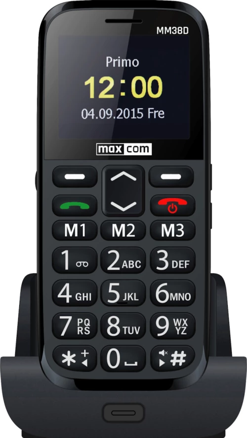 Maxcom Mm38D 2.2" Με Μεγάλα Πλήκτρα, Κουμπί Sos Και Βάση Φόρτισης Μαύρο Maxcom