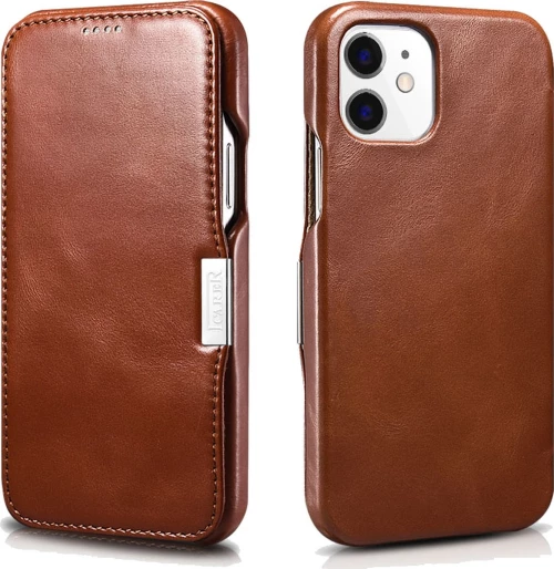 iCarer Vintage Series Book Δερμάτινο Καφέ (iPhone 12 / 12 Pro)
