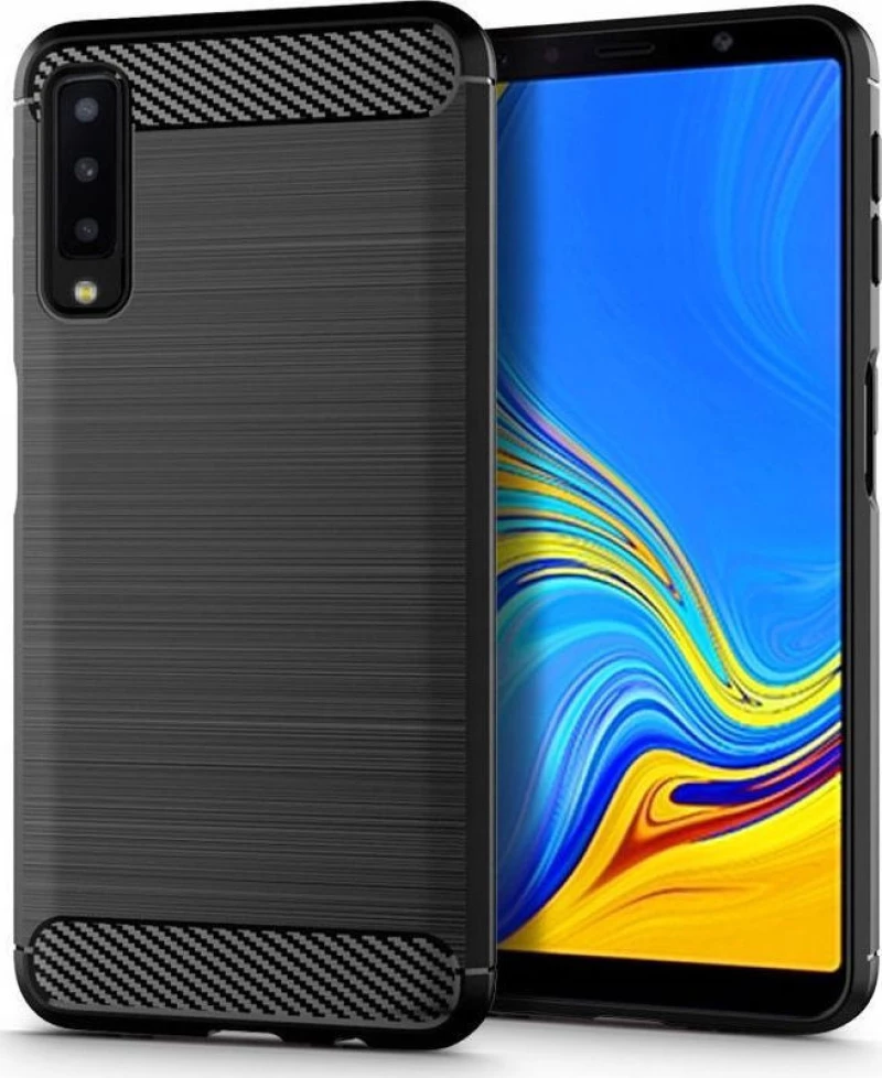 Brushed Carbon Μαύρο (Galaxy A7 2018)