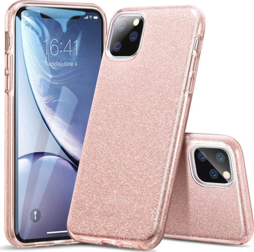 Glitter Shining Back Cover Σιλικόνης Ροζ Χρυσό (Huawei Y5p)