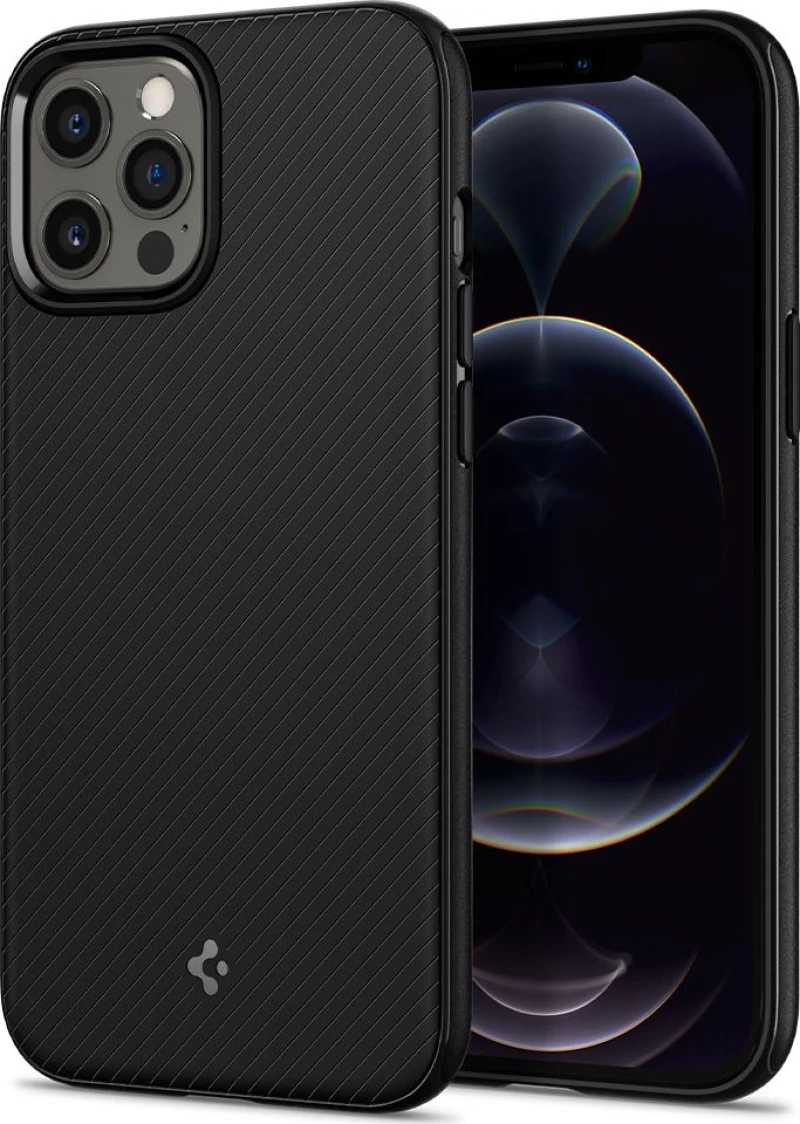 Spigen Mag Armor Back Cover Πλαστικό / Σιλικόνης Μαύρο (iPhone 12 / 12 Pro)