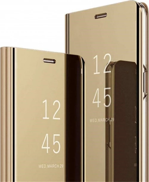 Clear View Book Χρυσό (Huawei P40 Lite)