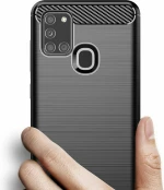 Tech-Protect Carbon Back Cover Σιλικόνης Μαύρο (Galaxy A21s)