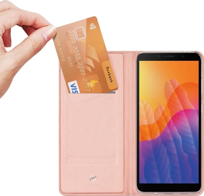 Dux Ducis Skin Pro Book Δερματίνης Ροζ Χρυσό (Huawei Y5p)