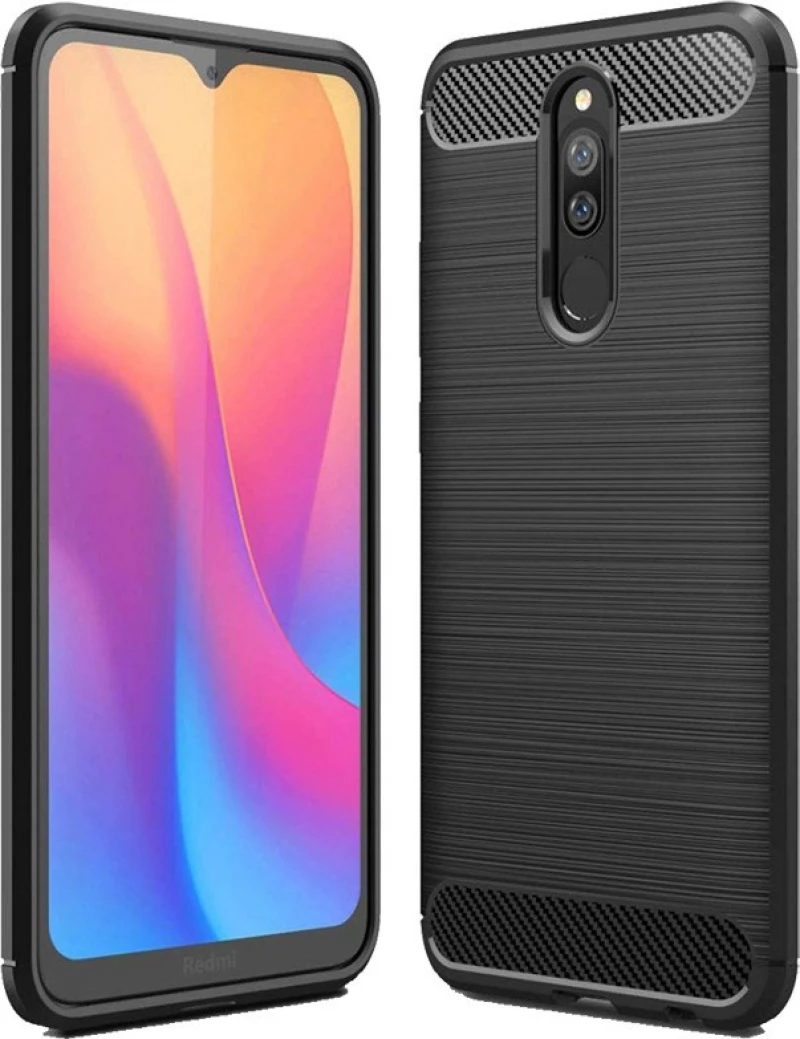 Carbon Back Cover Μαύρο (Redmi 8)